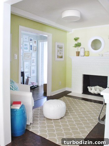Rug beside kitchen island
