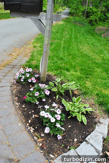 Hostas mailbox garden