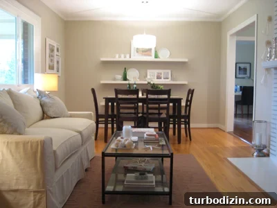 Living and dining room crown molding