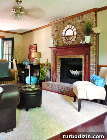 Living room fireplace