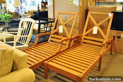 Window Shopping at PB Outlet and Mary Jo's: What to Expect 17 Wooden lounge chairs