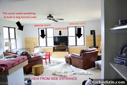 Wythe Blue Living Room Ideas: Styling with Benjamin Moore Paint 3 Family room mid-project