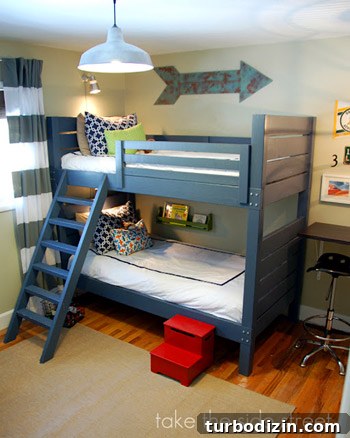 Blue-Themed Boys' Nursery Makeover with Built-In Bunk Beds 2 Boys' bedroom makeover