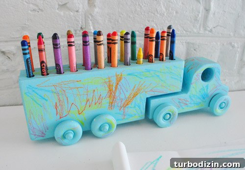 Wooden Toy Truck with Built-In Crayon Storage 7 img 48549 6
