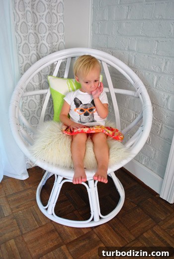 Revive an Old Egg Chair: Step-by-Step Painting Guide 13 Child in egg chair