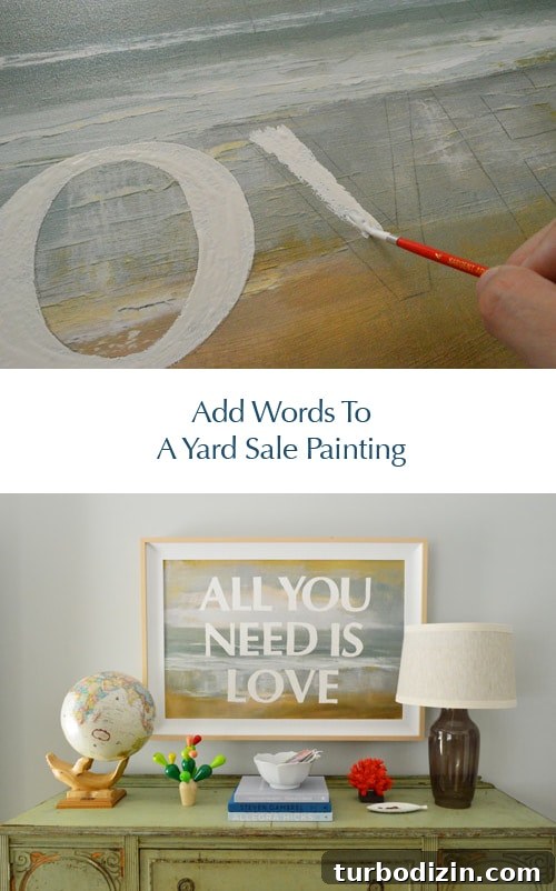 Create Custom Quote Art by Painting Words on Canvas 3 add-words-to-a-yard-sale-painting