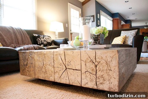 Painted White Brick Fireplace in a Vaulted Living Room Ideas 7 Coffee table detail