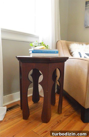 Table with dark room accents
