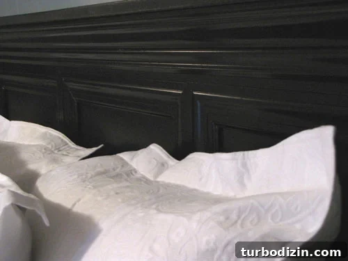 DIY headboard detail Detail of DIY headboard molding