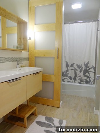 Complete Bathroom Remodel Under $2,000: Stylish Budget Upgrade 4 Custom shoji-style sliding door