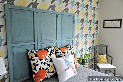 How to Paint a Multi-Color Houndstooth Accent Wall in Your Bedroom 3 Houndstooth stencil detail