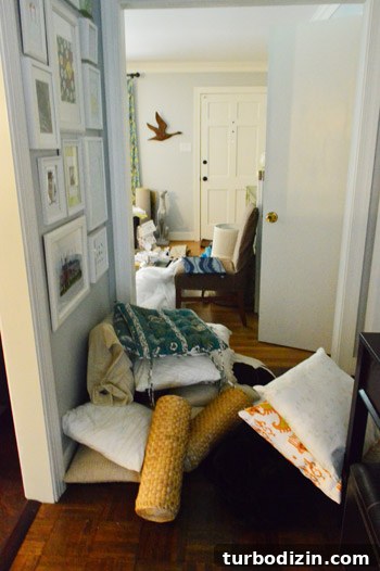 Tour the Playroom: Before-and-After Reveal and Design Tips 6 Yard sale pillow pile