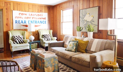 Cozy family room with paneling
