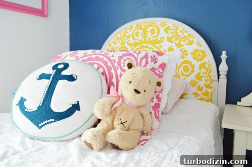 House Crashing: Casual Farmhouse Life and Cozy Renovations 12 Blue Pink And Yellow Bright Pillows In Kids Room