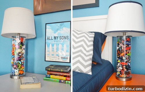 House Crashing: Casual Farmhouse Life and Cozy Renovations 14 Glass Lamps Filled With Toy Cars In Boys Bedroom
