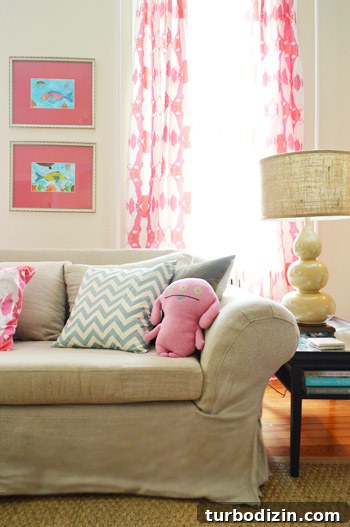 House Crashing: Casual Farmhouse Life and Cozy Renovations 5 Farmhouse Decor With Pink Curtains And Colorful Pillows
