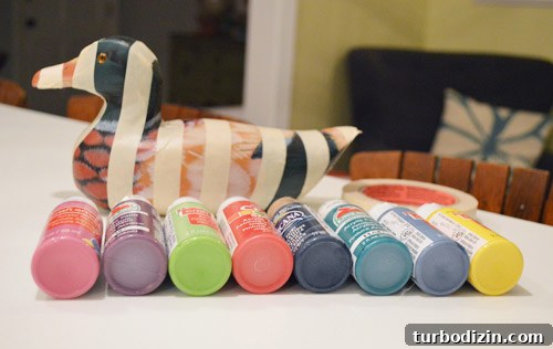 How to Paint a Vintage Thrift Store Wood Duck for Beginners 3 Painting process on wooden duck