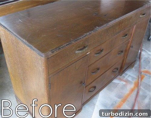How to Stain a Dresser with a Decorative Flower Pattern 2 Stained floral design on buffet top