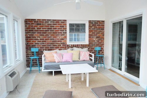 Stools beside daybed