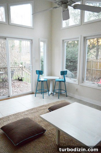 Sunroom with potential layout