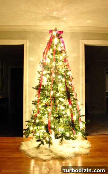 Christmas Tree Decorated With Paint Chip Ornaments