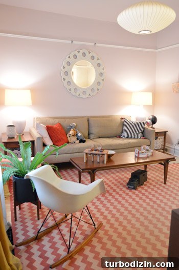 House Crashing: How to Finally Charm Your Home Guests 3 Living room with pink walls