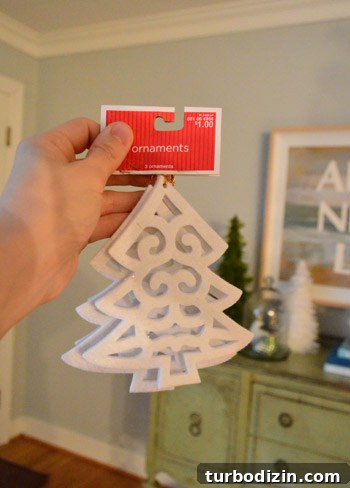 Mini felt trees on ribbon