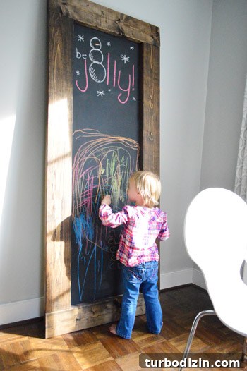 Chalkboard with holiday drawing