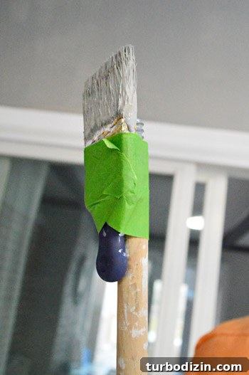 How to Paint Very High Vaulted Ceilings Safely and Efficiently 12 Homemade brush-on-a-pole tool