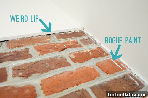 How to Paint Very High Vaulted Ceilings Safely and Efficiently 3 Painted brick in living room seen through sunroom doors