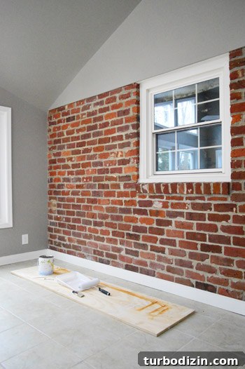 Sunroom brick before painting