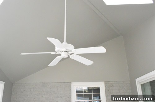 Painted sunroom walls and ceiling