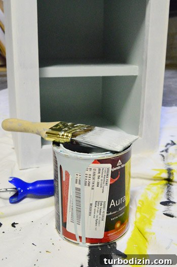 Turn an Old Cabinet Into a Realistic Play Refrigerator for Kids 9 Painted inside and out