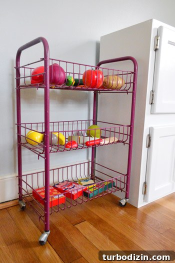 Turn an Old Cabinet Into a Realistic Play Refrigerator for Kids 14 Thrifted rolling cart
