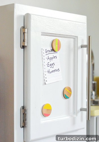 Turn an Old Cabinet Into a Realistic Play Refrigerator for Kids 15 Stocked fridge and cart
