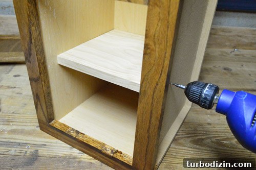 Turn an Old Cabinet Into a Realistic Play Refrigerator for Kids 4 Adding shelves