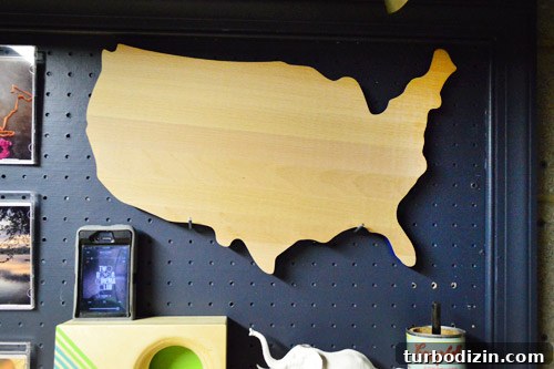 How to Hang a Pegboard in Your Basement Workshop 3 Close-up of cutting board on pegboard