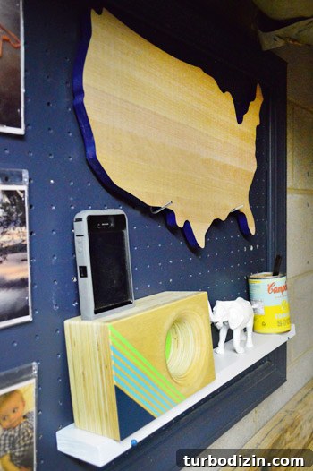 How to Hang a Pegboard in Your Basement Workshop 4 Pegboard arrangement including cutting board