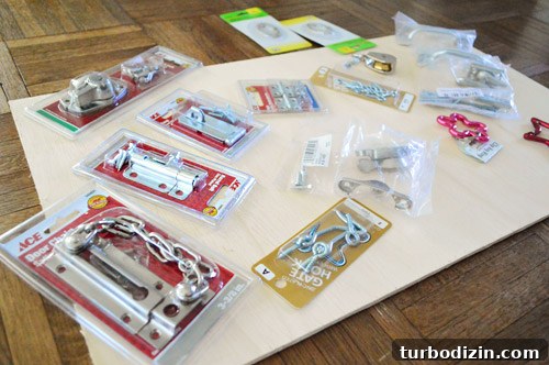 DIY Kids Busy Board with Latches: Interactive Montessori Toy 4 Latch board layout