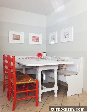 Create a Cozy Kitchen Banquette Dining Nook 3 After: bright breakfast nook with bench seating