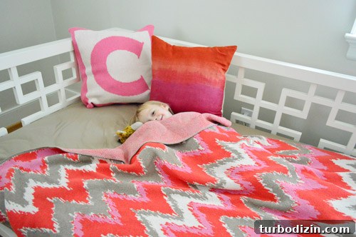 Big-Girl Bedroom with Daybed and Secondhand Dresser 11 Child pretending to sleep