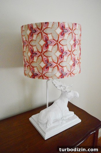 Big-Girl Bedroom with Daybed and Secondhand Dresser 8 Lampshade detail with fabric