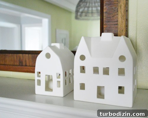 ceramic houses closeup