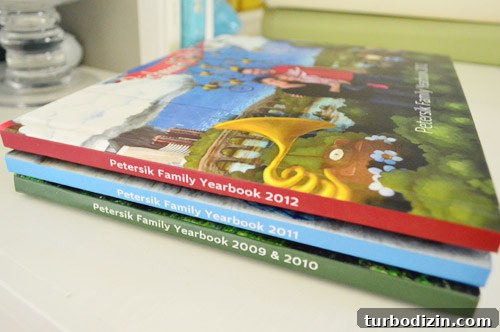 Stack Of Three Family Album Annual Yearbooks Printed With MyPublisher