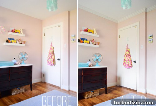 Crown Molding Installation Guide: Step-by-Step Tips for Perfect Results 3 before and after of pink girl's bedroom with and without crown molding on ceiling