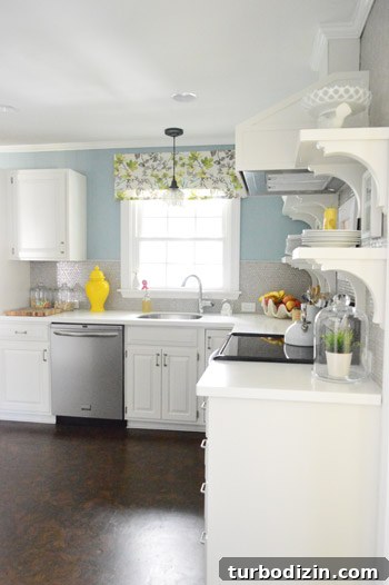 Painting Our Kitchen Soft Blue: Colorado Gray Color Reveal 11 Kitchen after