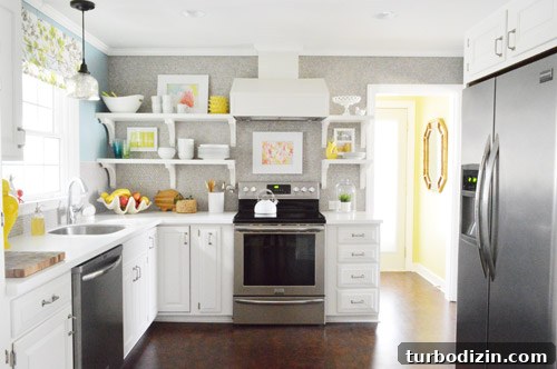 Painting Our Kitchen Soft Blue: Colorado Gray Color Reveal 14 Laundry room doorway