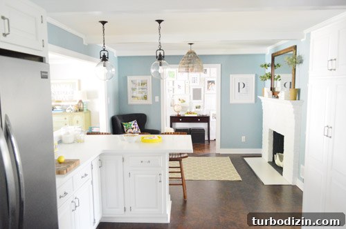 Painting Our Kitchen Soft Blue: Colorado Gray Color Reveal 7 Painted kitchen