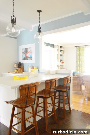 Painting Our Kitchen Soft Blue: Colorado Gray Color Reveal 9 Painting in progress