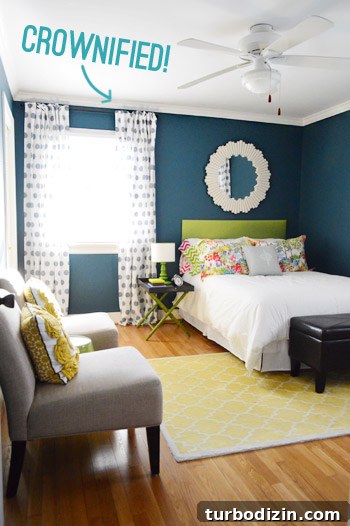 How to Hang Crown Molding: Step-by-Step Video Guide 2 Guest bedroom crown molding